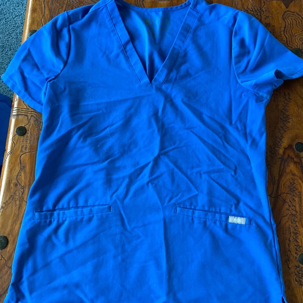 Figs Scrub Top Royal Blue XS